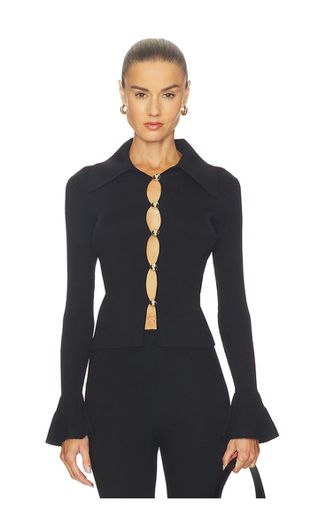  Self-portrait Button Down Knit Top In Black. Size S. Also In M. 
