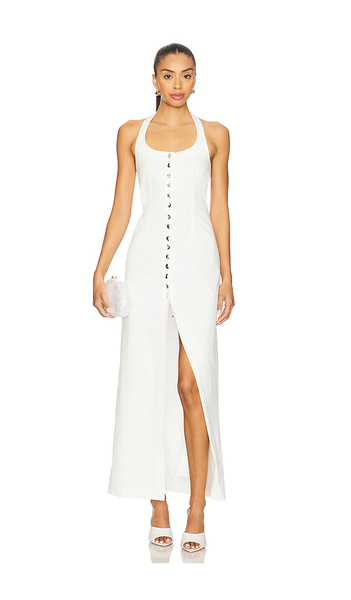  Selmacilek Button Detail Midi Dress In White. Size S. Also In Xs. 