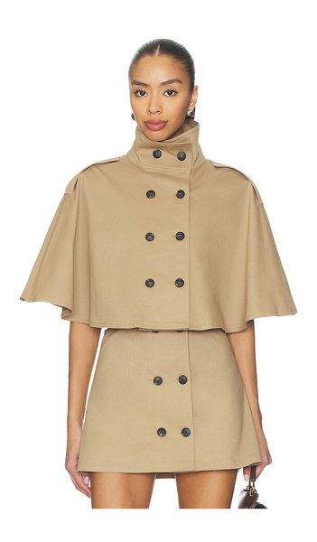  Selmacilek Cropped Trench In Tan. Size S. Also In M, L. 