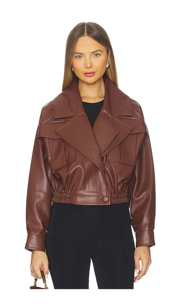  Selmacilek Lea Tan Leather Jacket In Brown. Size S. Also In Xs, M. 