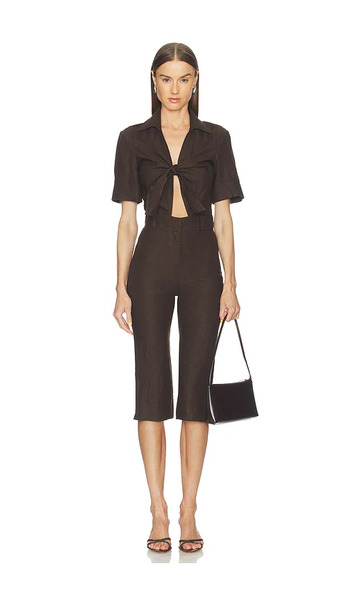  Selmacilek Polo Jumpsuit In Brown. Size S. Also In Xs. 
