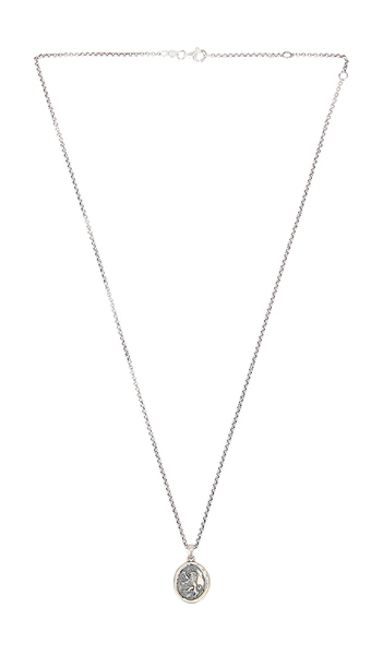  Serge De Nimes Courage Necklace In Metallic Silver. 