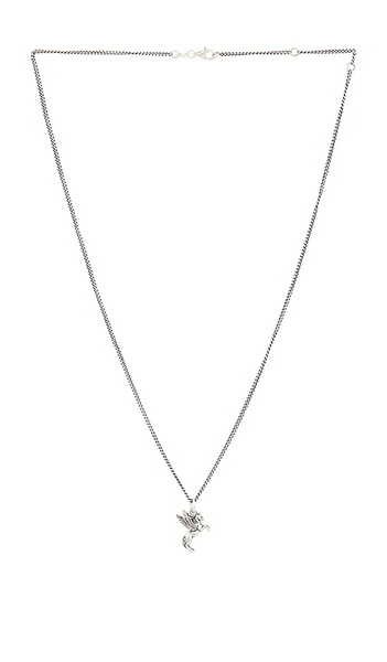  Serge De Nimes Pegasus Necklace In Metallic Silver. 
