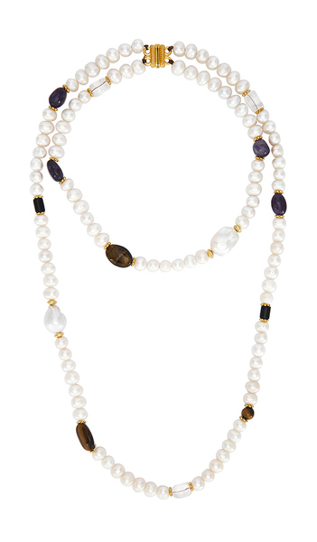  Shashi Bennet Gemstone Necklace In Ivory. 