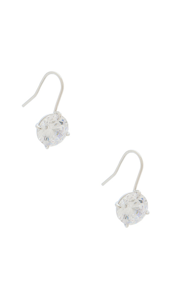  Shashi Caroline Drop Earring In Metallic Silver. 