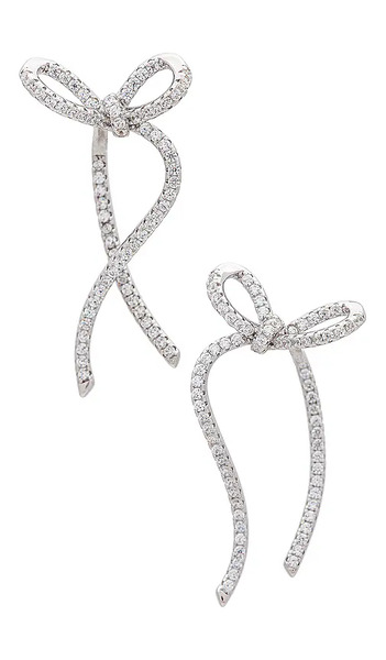  Shashi Caroline Earrings In Metallic Silver. 