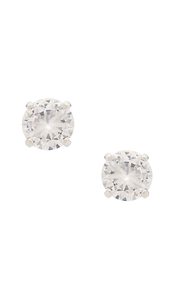  Shashi Caroline Large Stud In Metallic Silver. 