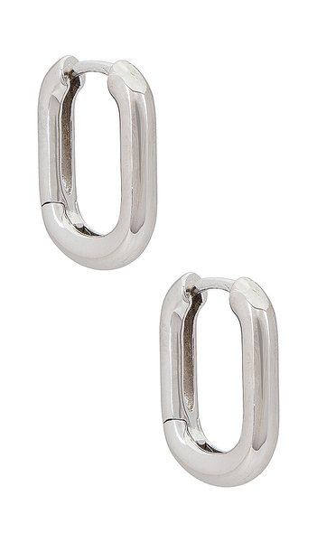  Shashi Cosmo Huggie In Metallic Silver. 