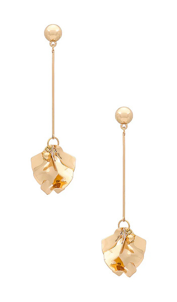  Shashi Petunia Earrings In Metallic Gold. 