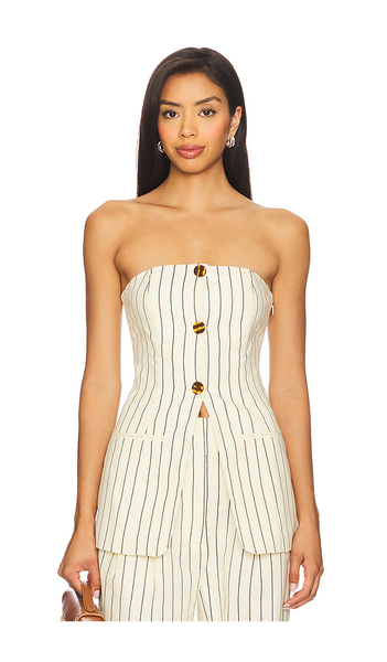  Simonmiller Mori Strapless Linen Top In Cream. Size 4. Also In 6, 8, 10, 12. 