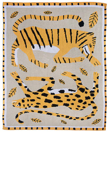  Slowdown Studio Big Cats Mini Blanket In Grey. 
