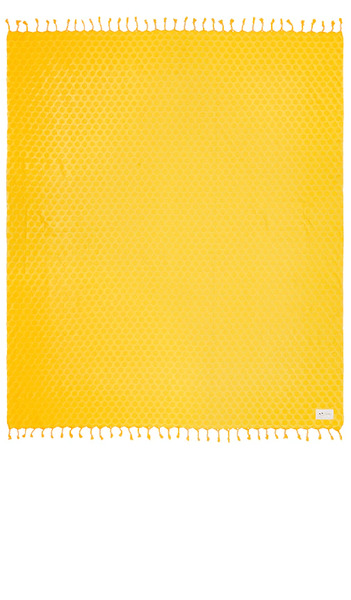  Slowtide Sad Happy Turkish Blanket In Mustard. 