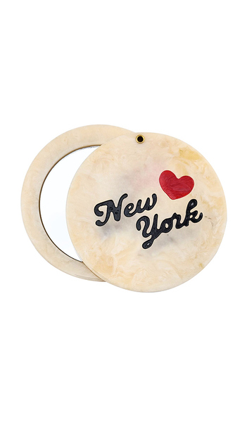  Solar Eclipse Hand-painted I Love New York Compact Mirror In Beauty: Na. 