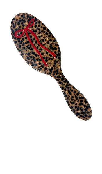  Solar Eclipse Hand-painted Leopard Bow Acetate 2-1 Daily Hair Brush In Beauty: Na. 