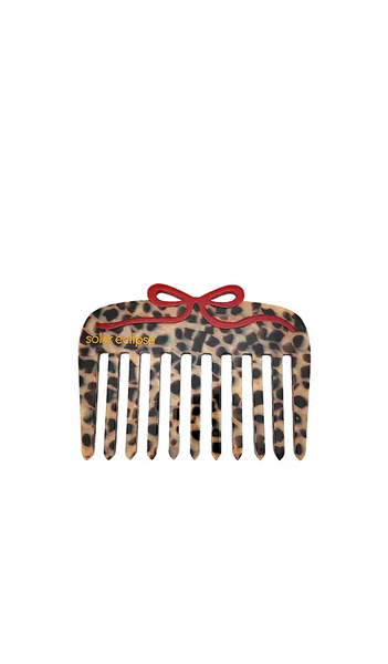 Solar Eclipse Hand-painted Leopard Bow Pocket Hair Comb In Beauty: Na. 