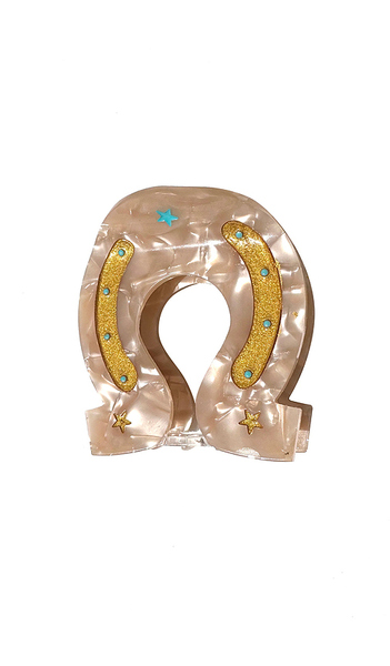  Solar Eclipse Hand-painted Lucky Horseshoe Hair Clip In Beauty: Na. 