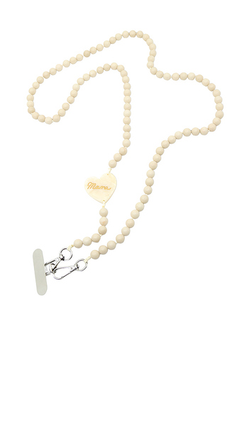  Solar Eclipse Hand-painted Mama Heart Crossbody Phone Chain In Cream. 