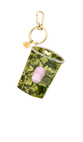  Solar Eclipse Hand-painted Matcha Bag Charm + Keychain In Brick. 