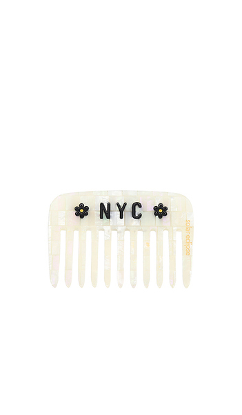 Solar Eclipse Hand-painted Nyc Mosaic Pocket Comb In Beauty: Multi. 