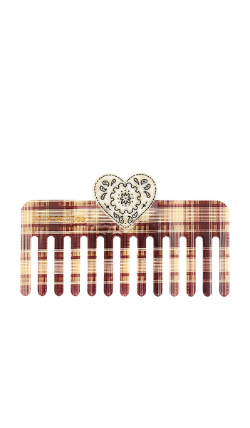  Solar Eclipse Hand-painted Paisley Heart Detangling Wide Tooth Hair Comb In Beauty: Multi. 