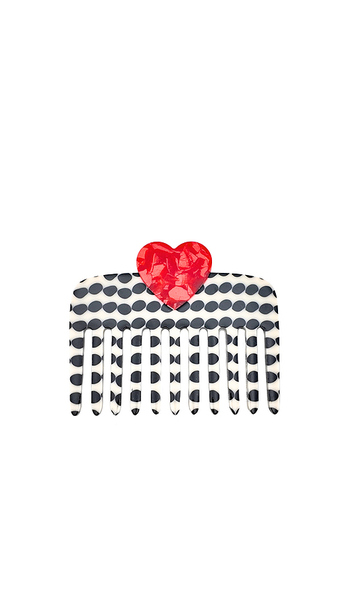  Solar Eclipse Hand-painted Polka Dot Heart Pocket Hair Comb In Beauty: Na. 