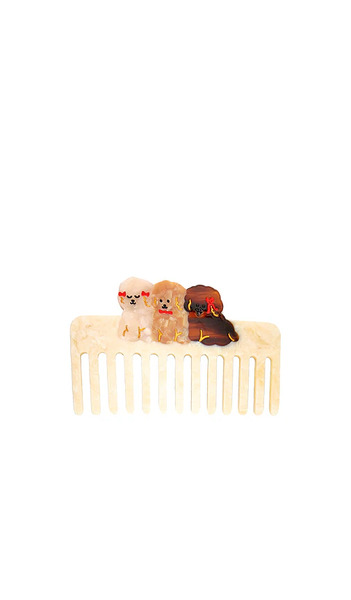  Solar Eclipse Hand-painted Puppies Detangling Wide Tooth Hair Comb In Beauty: Na. 