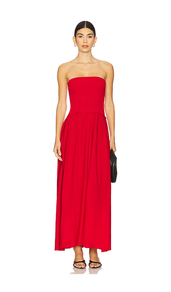  Solid & Striped The Strapless Soglio Dress In Red. Size S. Also In M, L, Xl. 