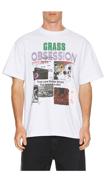  Students Golf Grass Obsession Tee In White. Size S. Also In M, L, Xl/1x. 