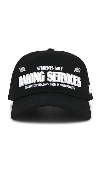  Students Golf Raking Services Snap Back Hat In Black. 