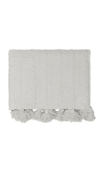  Sunday Citizen Braided Pom Pom Throw In Grey. 