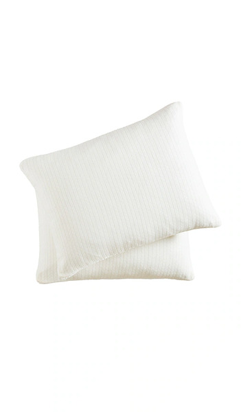  Sunday Citizen Standard Herringbone Snug Sham Set In Cream. 