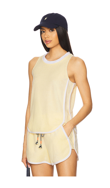  Sundry Loop Terry Tank Top In Lemon. Size S. Also In M, Xl. 