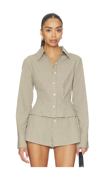 Superdown Silas Button Down Top In Neutral. Size Xxs. Also In M. 