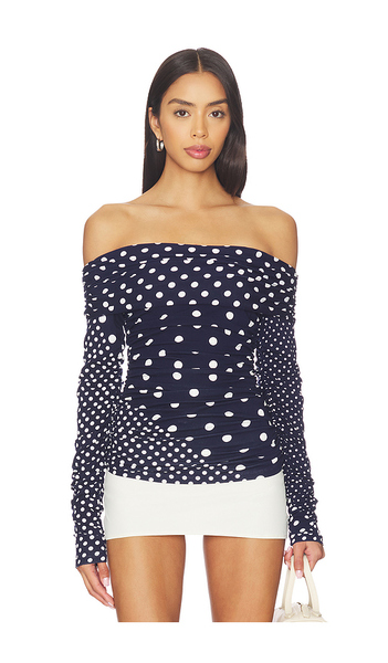  Swf Off Shoulder Wrap Top In Navy. Size Xs. Also In S, M, L. 