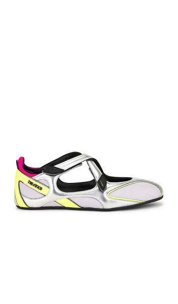  The Attico Floor01 Ballerina Flat In Metallic Silver. Size 36. Also In 36.5, 37, 38, 38.5, 39, 39.5, 40, 41. 