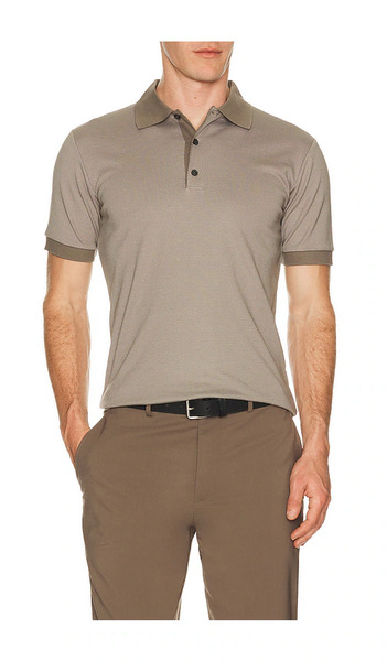  Theory Mod Jacquard Geo Polo In Brown. Size L. Also In Xxl/2x. 
