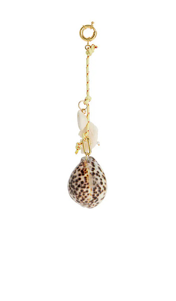  Timeless Pearly Rope & Shells Rope Keychain In Yellow. 
