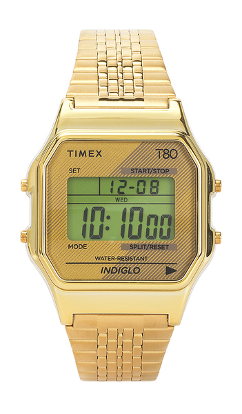  Timex Lab 80 Watch In Metallic Gold. 