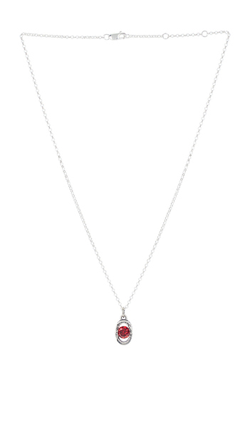  Two Jeys Icon Link Ruby Necklace In Metallic Silver. 