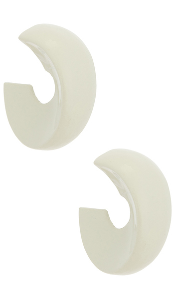  Uncommon Matters Sculpted Creole Earrings In Ivory. 