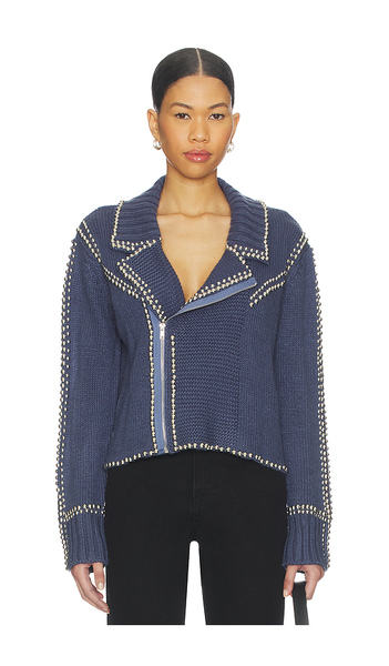  Understated Leather Cropped Moto Robe In Slate. Size Xs/s. Also In M/l, L/xl. 