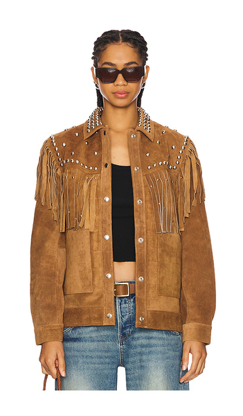  Understated Leather Izzy Jacket In Brown. Size Xs. Also In S, M. 