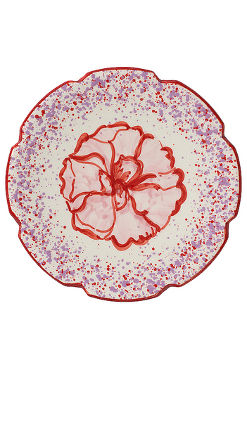  Vaisselle Dinette Dessert Plate In Red. 