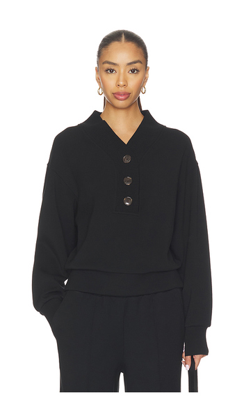  Varley Lucine Button Front Sweater In Black. Size Xs. Also In S, M, L. 