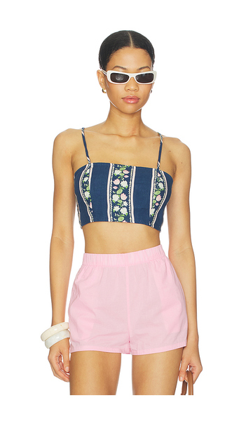  Verandah Cropped Blouse In Multi. Size Xs. Also In S, M, L. 