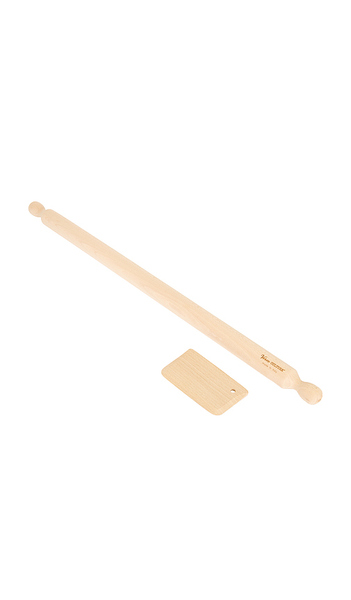  Verve Culture Beechwood Long Rolling Pin & Pasta Scraper In Neutral. 