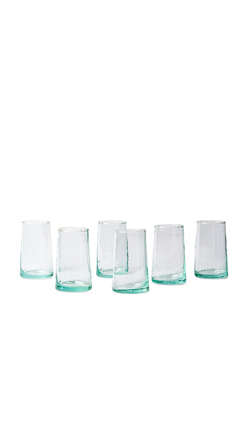 Verve Culture Tall Moroccan Cone Glassware Set Of 6 In Neutral. 