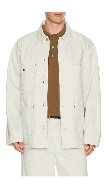  Vowels Chore Jacket In Ivory. Size 1. Also In 2, 3, 4. 