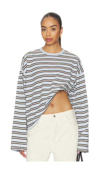  Weworewhat Boxy Oversized Crew Neck In Blue. Size S/m. Also In Xxs/xs, L/xl. 