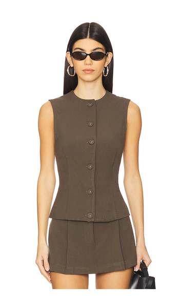  Weworewhat Button Down Vest In Brown. Size S. Also In M. 